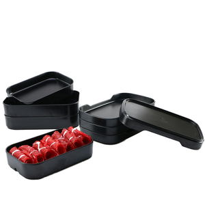 Assiettes en plastique de restaurant en mélamine rectangulaire noire plateau de service de plat de poisson durable BBQ empilable <span class=keywords><strong>Promo</strong></span> Camping coloré - Product Image 3
