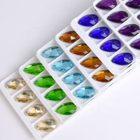 Cristales de Cristal K9 en Forma de Lágrima para Coser en Prendas, Ropa, Manualidades y Decoraciones, para Vestidos de Noche