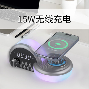 Bluetooth Speaker <b>Clock</b> With Ambient Light And Alarm Function For Desktop Home Bedroom Use - Product Image 3