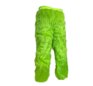 Costume de scène pour adultes, pantalon vert, monstre aux <span class=keywords><strong>cheveux</strong></span> verts, vêtements de fête, cosplay, costume de Père Noël, costumes de Noël en fourrure - Product Image 1