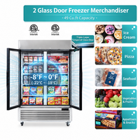 Congélateur vitrine commercial vertical à porte vitrée, 1, 2, 3 ou 4 portes, pour la vente de produits surgelés