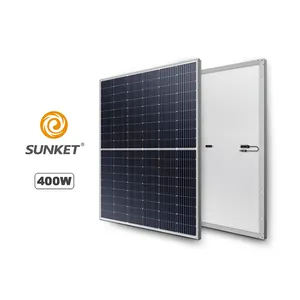 SUNKET Solar Roof Shingle Solar Plates New Overlapping Solar Panels Black PV Solar400W White OEM Box Glass Frame