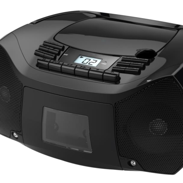 2.0 Speaker Portable Cassette with CD and CD-R/CD-RW BT/USB MP3 Playback PLL AM/FM Radio LCD Display