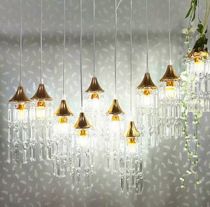 Plafonniers de lustre en acrylique à 10 têtes, accessoires de <span class=keywords><strong>mariage</strong></span> en cristal, suspension avec ampoule pour scène - Product Image 4