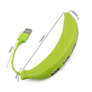 Linda forma de plátano de 4 puertos USB 2,0 HUB <span class=keywords><strong>Mini</strong></span> interfaz OTG Splitter Soporte para regalos con temática de comida de vacaciones Ventas transfronterizas - Product Image 3