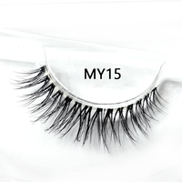 MY15 eye lashesh set clear band ciglia di visone 3d fascia invisibile visone ciglia finte con lashpackaging box personalizzato