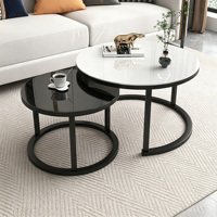 Table d'appoint gigogne moderne en fer forgé, ensemble de tables basses de luxe pour la maison, l'appartement et l'hébergement touristique