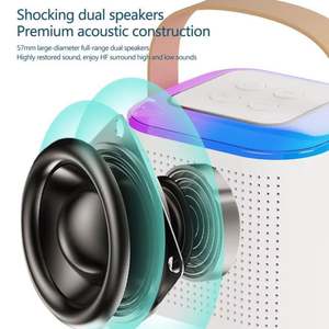 Altavoz Bluetooth Portátil de Alta Calidad para Exteriores, Mini Altavoces Inalámbricos con Doble Micrófono, Altavoz de Karaoke con 2 Micrófonos y Luz RGB - Product Image 5