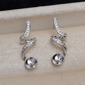 Pendientes de Plata de Ley S925 Estilo Coreano, Hechos a Mano, con 3-5 Perlas, Bandeja Vacía para Accesorios con Decoración de Hongos 4835 - Product Image 3