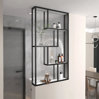 Étagère de séparation demi-murale moderne nordique pour salon salle de bain Changhong écran en verre entrée zone sèche et humide Table de lavage