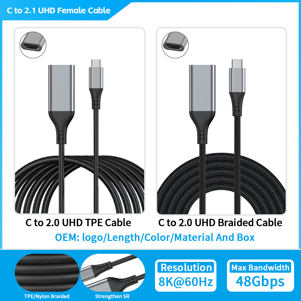 Silver [ USB C to HDMI Female 2.1 8K60hz ]