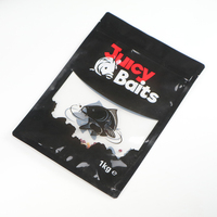 Sachet transparent à impression personnalisée, sac d'emballage en plastique à double fermeture éclair pour appât de pêche en poudre, 50 unités