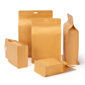 Bolsa de papel <span class=keywords><strong>Kraft</strong></span> marrón, parte inferior de bloque plano, lámina forrada - Product Image 1