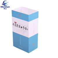 Boîte à emporter courte en papier couché recyclable avec logo personnalisé Meishan, revêtement UV et gaufrage, pour petits repas, biscuits et plats à emporter