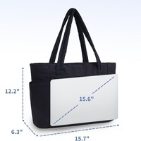 Sac pour ordinateur portable multifonctionnel pour femmes avec fermeture à glissière, design matelassé, porte-gobelet et compartiment pour ordinateur portable