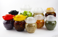 Emballage de dessert populaire 200ml bocaux en PET couvercles à vis conteneur de gâteau en plastique emballage de chocolat peut légumes marinés facile