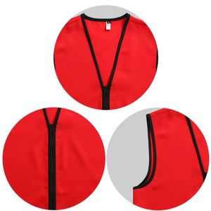 Gilet da lavoro Design personalizzato uniforme per eventi di attività gilet con cerniera volontari del supermercato con tasche in blu Navy - Product Image 4