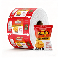 Sacs d'emballage personnalisés imprimés de qualité alimentaire thermoscellables en BOPP/PET/VMCPP pour chips de bananes, noix, sachets, film en rouleau pour machine VFFS