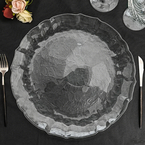 Assiette de rangement pour lunettes de décoration de bureau pour fête de mariage <span class=keywords><strong>Assiettes</strong></span> de dessous pour mariage en plein air Ensemble d'<span class=keywords><strong>assiettes</strong></span> rondes en verre - Product Image 2