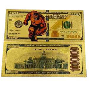 Bonitos billetes de papel de aluminio de Spiderman de películas de superhéroes, OEM ODM, 60 tipos, chapados en oro de 24K, para colección, en bolsa OPP - Product Image 5