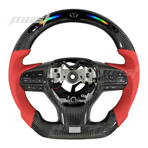 Volante de Fibra de Carbono LED Personalizado con Agarres Rojos para ES RX <span class=keywords><strong>LX</strong></span> <span class=keywords><strong>570</strong></span> 300h 350 450h F <span class=keywords><strong>Sport</strong></span> 2016-2021, Mejora del Interior - Product Image 1