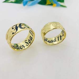 JX33-10 cá nhân Tên Vòng ban đầu thư tự làm quà tặng vài đám cưới đồ trang sức đính hôn tùy chỉnh men gia truyền ban nhạc kích thước lớn - Product Image 2