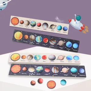 Kids 3D Puzzle Planet Galaxy Planet Toy Solar System Wooden Montessori Education Toys