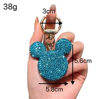 Porte-clés Mickey en strass très populaire, pendentif mignon de dessin animé pour sac à dos d'étudiant, porte-clés de voiture pour couple, cadeau en gros