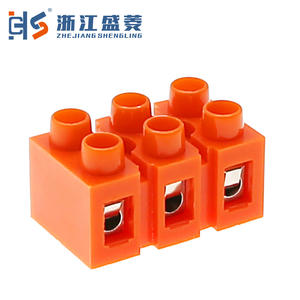 H2519-.3 צבע כתום אביבי 6 קוטבים 36A 3 כניסות 3 יציאות חיבור בורג נחושת פליז בלוק מסוף תעשייתי - Product Image 1