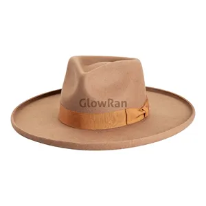 Haute qualité 100% australie laine feutre Fedora chapeaux classique large bord hommes crayon bord diverses couleurs disponibles bandeau réglable