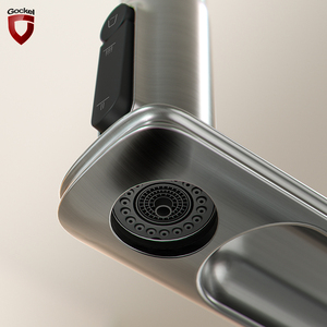 Robinet de cuisine contemporain en or simple, robinet de cuisine à eau chaude et froide - Product Image 5