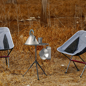 Outdoor Round Desktop Triangle Support <b>Portable</b> Aluminium Folding <b>Table</b> for Camping - Product Image 2