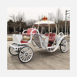 Fournisseur d'usine : Chariot de chevaux Royal, Chariot citrouille blanc de conte de fées, Accessoires de décoration de mariage - Product Image 1