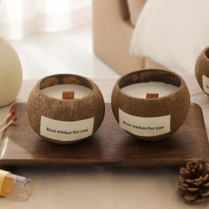 Aromatherapy candle, high-end bedroom gift, creative <b>coconut</b> shell ornament, niche natural home fragrance, birthday gift - Product Image 2