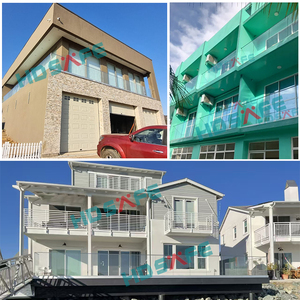 Lan can ban công biệt thự, hàng rào kính không khung, tay vịn kính cho khu nghỉ dưỡng, căn hộ, hàng rào kính nhôm, lan can kính chữ U, lan can ban công - Product Image 2