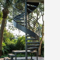 Kit d'escalier en colimaçon préfabriqué DIY à montage rapide, finition thermolaquée et monte-plancher réglable pour la rénovation de la maison