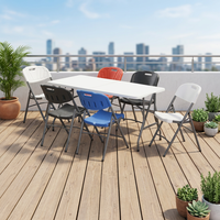 Table à manger pliante en plastique de petite taille, design moderne chinois, légère, hauteur réglable, carrée, pour l'extérieur, mobilier d'hôtel, vente en gros