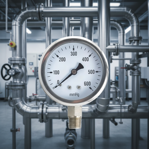 Manometro Medico a Tubo di Bourdon in Acciaio Inossidabile Double-An Y100 con Intervallo di Misurazione 0-600mmHg - Product Image 1