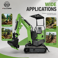 Mini-excavatrice Fulcore de taille ultra-compacte, structure mobile flexible, homologuée CE, pour travaux de rénovation paysagère
