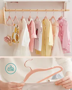 SONGMICS moderne rosa Gold Kinder Kleiderbügel für Kleidung Kinder Kleiderbügel Samt 50 teile/satz Samt & Stoff Kleiderbügel