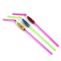 Pailles décoratives fluorescentes jetables en polypropylène pour bars, fêtes et événements, pour la décoration des boissons