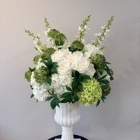 Lot de fleurs artificielles blanches et vertes, hortensias et roses, pour arrangements floraux de mariage, centre de table pour décoration événementielle