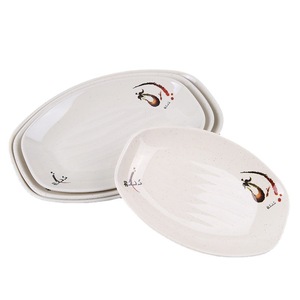 Oval Melamine Plate Set Japanese Style For Breakfast Party Dishes Hotel Use - Product Image 5