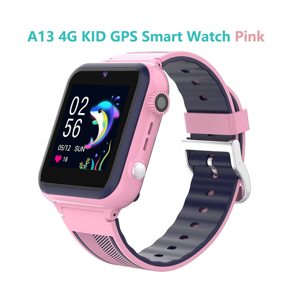 Montre intelligente rose A13-4G-GPS-enfant