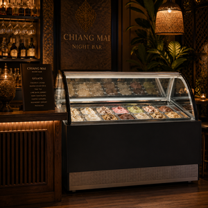 Congélateur de présentation commercial pour gelato et crème glacée, 10/12/14/18 bacs, plage de température -18°C ° C à -22 ° C - Product Image 5