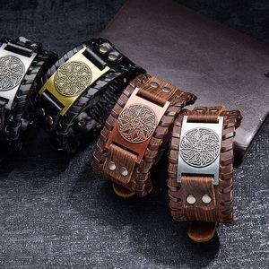 Nueva Pulsera Vikinga de Cuero con Nudo Celta y Amuleto Nórdico Medieval, Ajustable y Ancha, para Hombre y Mujer - Product Image 2