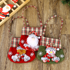 Christmas Gift Candy Bag Santa Claus Snowman Reindeer <b>Drawstring</b> <b>Pouches</b> Cotton Bag Xmas New Year Decoration Gift - Product Image 4