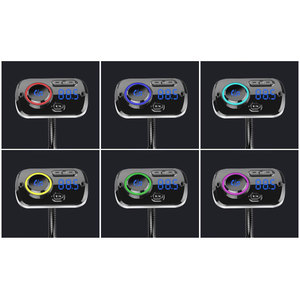 Transmisor FM Universal para Auto con Bluetooth, Cargador USB Dual, Frecuencia Ajustable de 108MHz, Múltiples Modos de Reproducción, Función de Memoria Automática y Luz RGB - Product Image 5