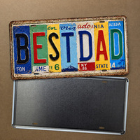Letrero Metálico Vintage con la Frase 'Mejor Papá', Letrero de Metal Rústico y Divertido, Decoración de Pared de Garaje Estilo Antiguo