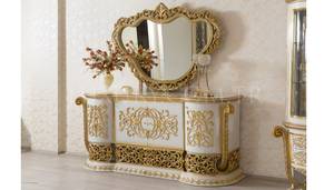 Mobili barocchi cucina stile classico europeo elegante antico <span class=keywords><strong>tavolo</strong></span> e sedia in legno <span class=keywords><strong>oro</strong></span> sala da pranzo mobili - Product Image 5